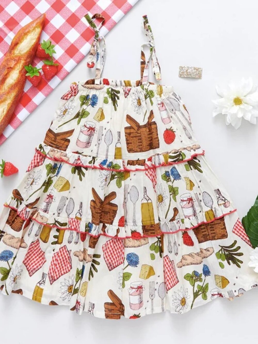 Size 2T: Pink Chicken Girls Garden Dress - Parisian Picnic